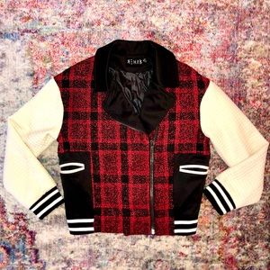 NWT Rehab Quilted Plaid Bomber Jacket
